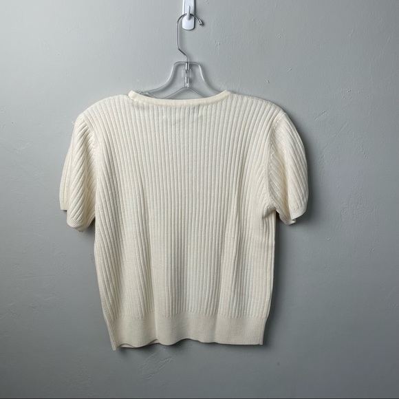 Vintage Crystal-Kobe Short Sleeve Sweater Top Size Petite Small - Picture 3 of 7